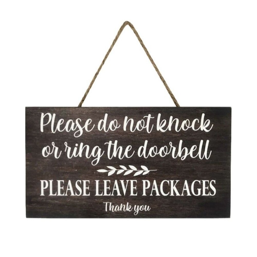Please Do Not Ring Doorbell Sign - Rustic Solid Wood Hanging Plaque NICE! NEW!!